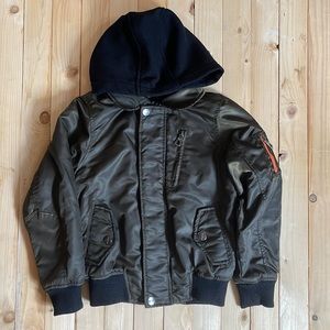 Boys small hooded bomber jacket.